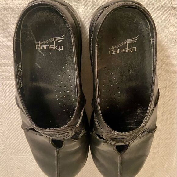 Dansko Black Leather Closed Toe Slide Mule Women's Clog Shoe Sz EU 39 Worn On TV - Picture 5 of 8